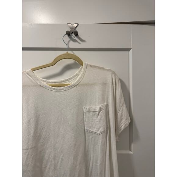 banana republic cozy slub tee  white with pocket XL - Picture 3 of 5